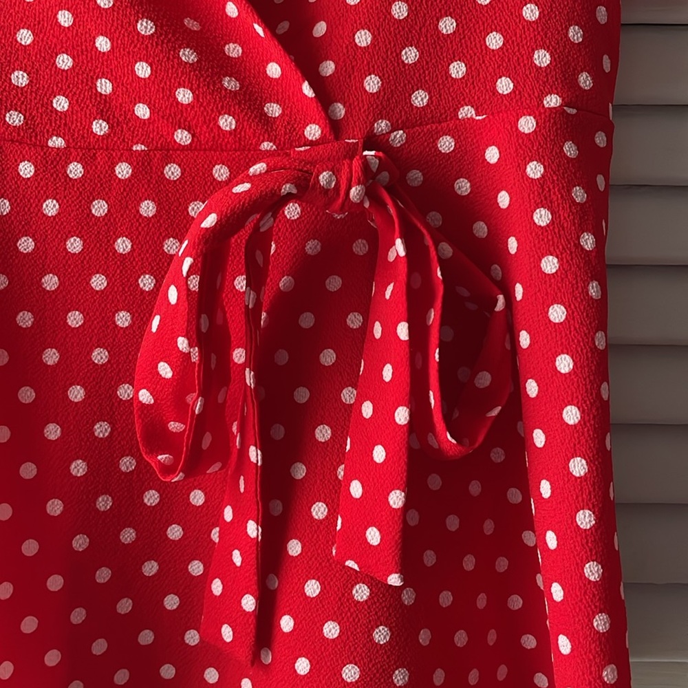 Red and White Polka Dot Blouse - Picture 2 of 6